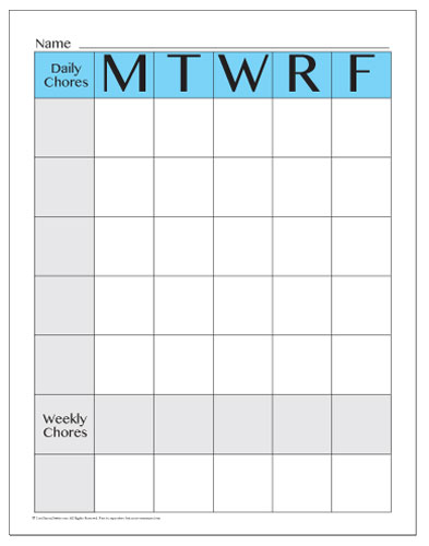 chore chart with pictures