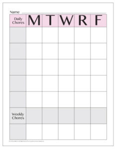 Picture Chore Charts – Free Printables – Lori Garcia Studios